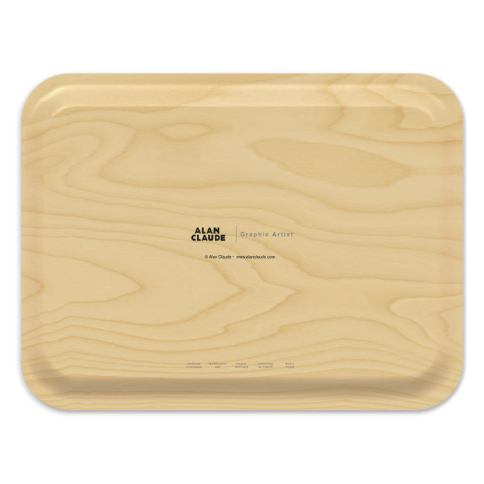 Above Owls Head Lighthouse Maine birchwood decorative serving tray large 16.5x12.5 inch by Alan Claude - Trays4Us