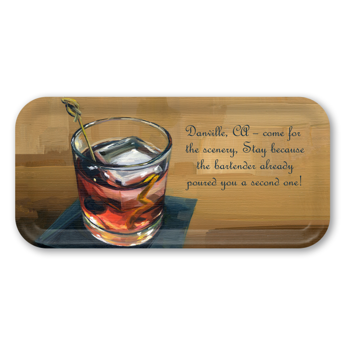 Drink Name-drop birchwood decorative serving tray Small 11x5 inch by Alyssa Watters - Trays4Us