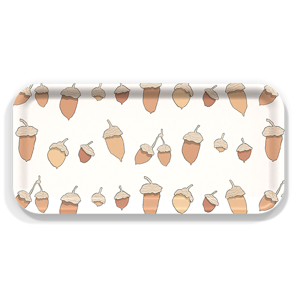 Acorns birchwood decorative serving tray Small 11x5 inch by Sara Fitz - Trays4Us