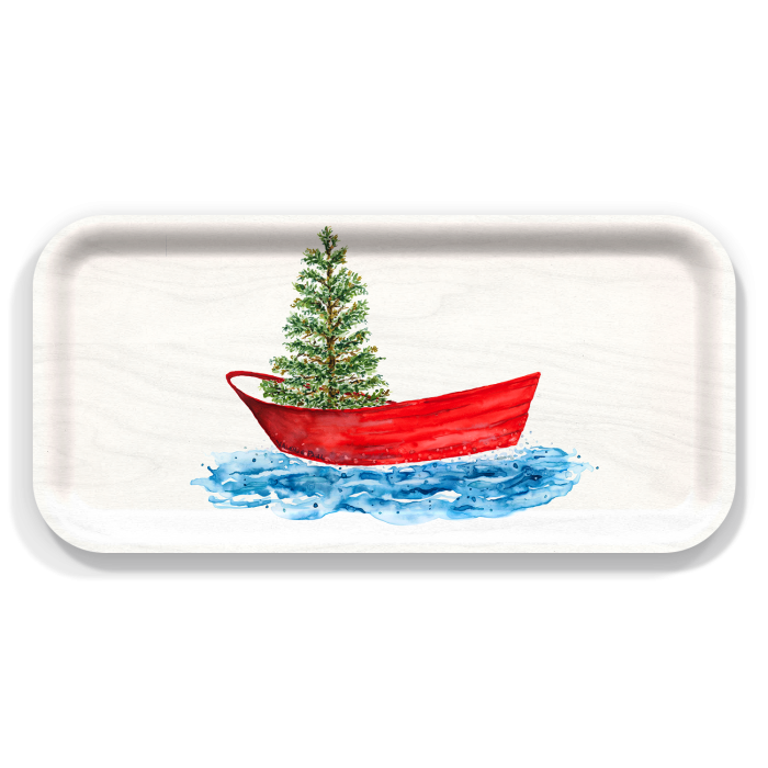 Adrift birchwood decorative serving tray Small 11x5 inch by Valerie Paul - Trays4Us