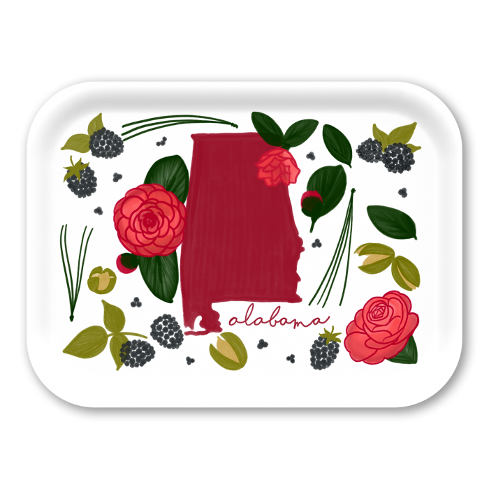 Alabama Fresh birchwood decorative serving tray medium 11x8 inch by Jennifer Smelker - Trays4Us