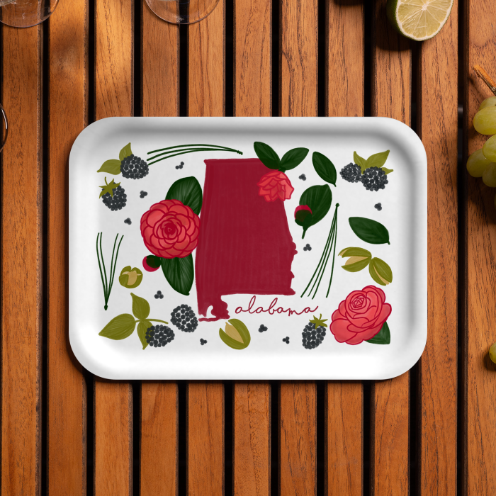Alabama Fresh birchwood decorative serving tray medium 11x8 inch by Jennifer Smelker - Trays4Us