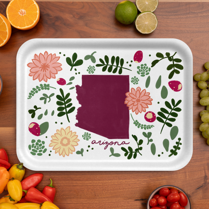 Arizona Fresh birchwood decorative serving tray large 16.5x12.5 inch by Jennifer Smelker - Trays4Us