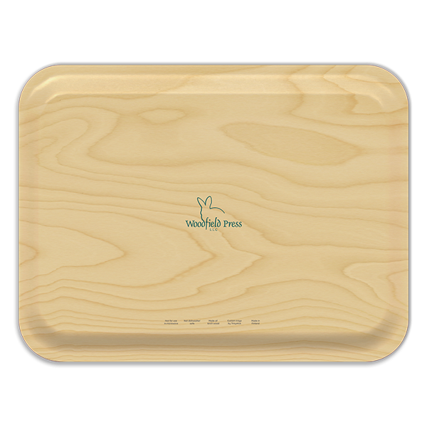 Bears Skiing birchwood decorative serving tray large 16.5x12.5 inch by Woodfield Press - Trays4Us