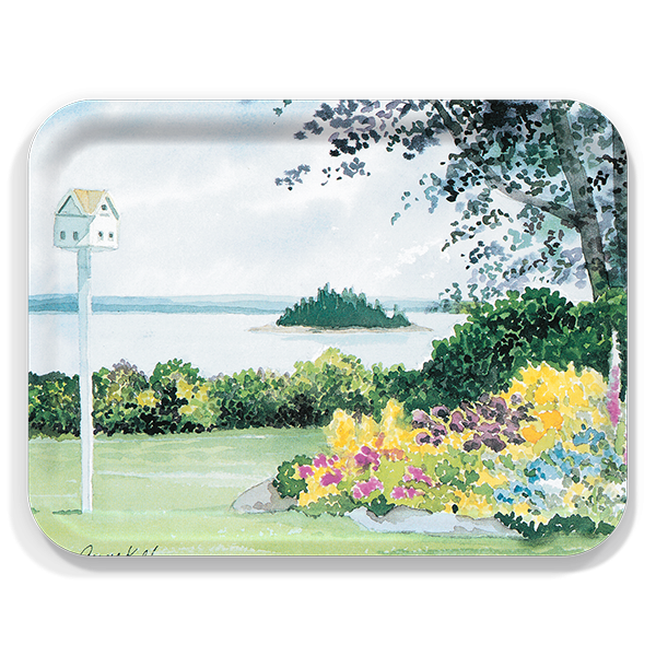 Birdhouse birchwood decorative serving tray large 16.5x12.5 inch by Anne Kilham - Trays4Us
