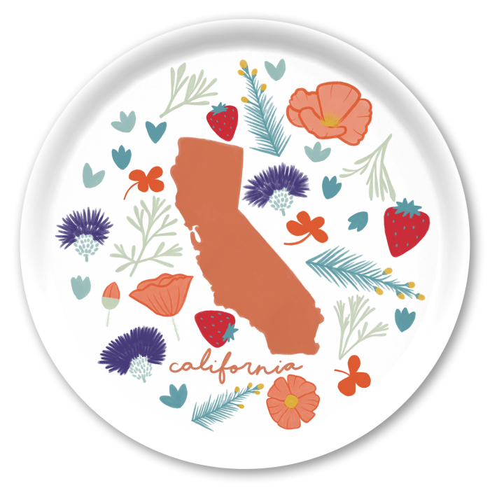 California Fresh birchwood decorative serving tray round 15.7 inch by Jennifer Smelker - Trays4Us
