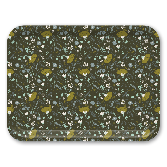 Canyon Poppy Green birchwood decorative serving tray large 16.5x12.5 inch by Ashley Peggi - Trays4Us