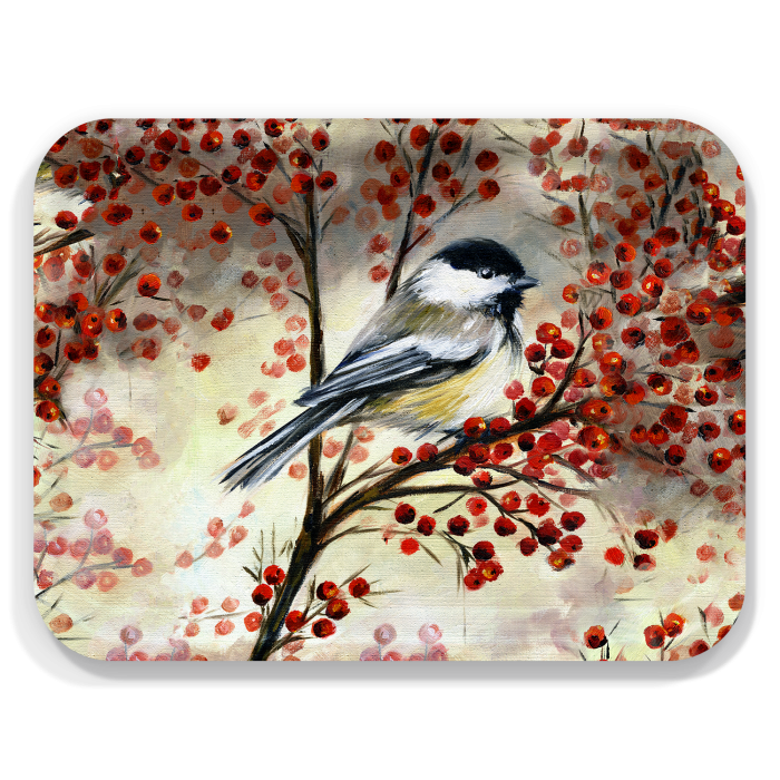 Chickedee birchwood decorative serving tray large 16.5x12.5 inch by Alyssa Watters - Trays4Us