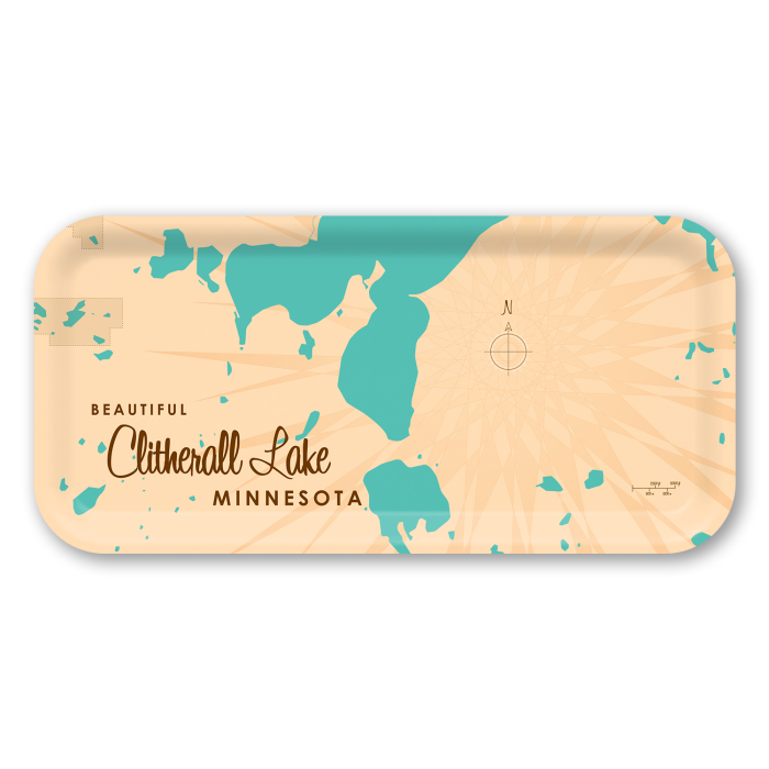 Clitherall Lake MN birchwood decorative serving tray Small 11x5 inch by Lakebound - Trays4Us