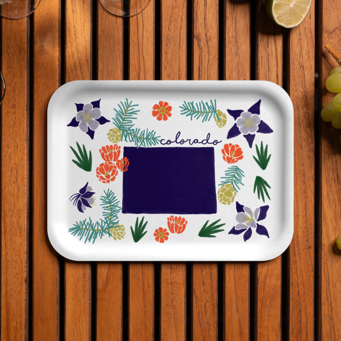 Colorado Fresh birchwood decorative serving tray medium 11x8 inch by Jennifer Smelker - Trays4Us