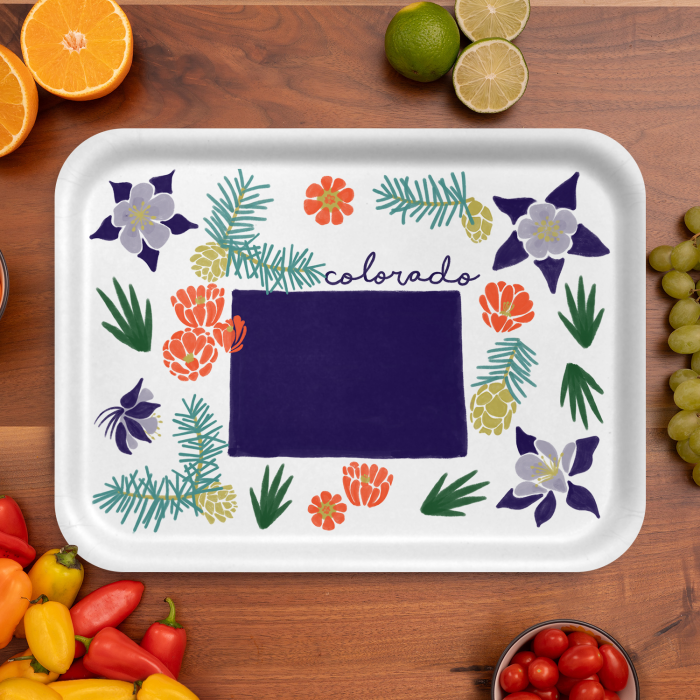 Colorado Fresh birchwood decorative serving tray large 16.5x12.5 inch by Jennifer Smelker - Trays4Us