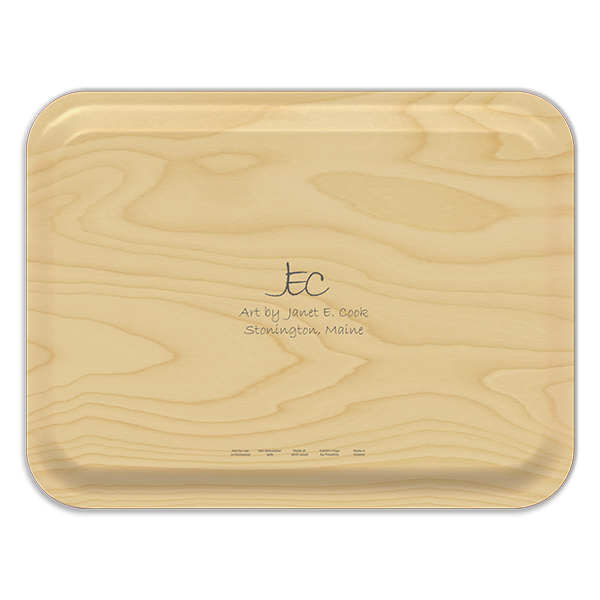 Colorful Marsh birchwood decorative serving tray large 16.5x12.5 inch by Janet E. Cook - Trays4Us