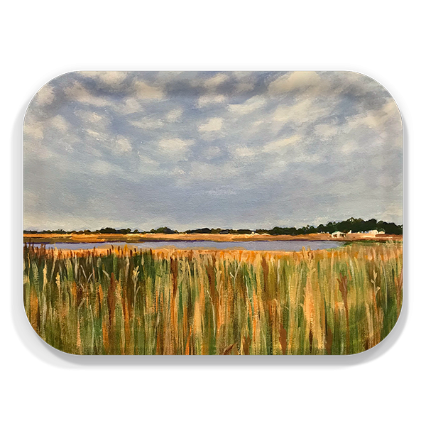 Colorful marsh birchwood decorative serving tray medium 11x8 inch by Janet E. Cook - Trays4Us
