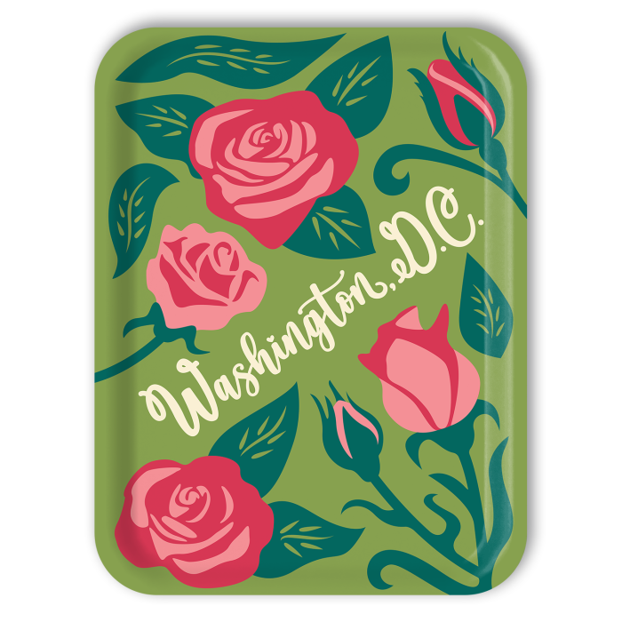 DC Roses birchwood decorative serving tray large 16.5x12.5 inch by Ale Rodriguez-Gitler - Trays4Us