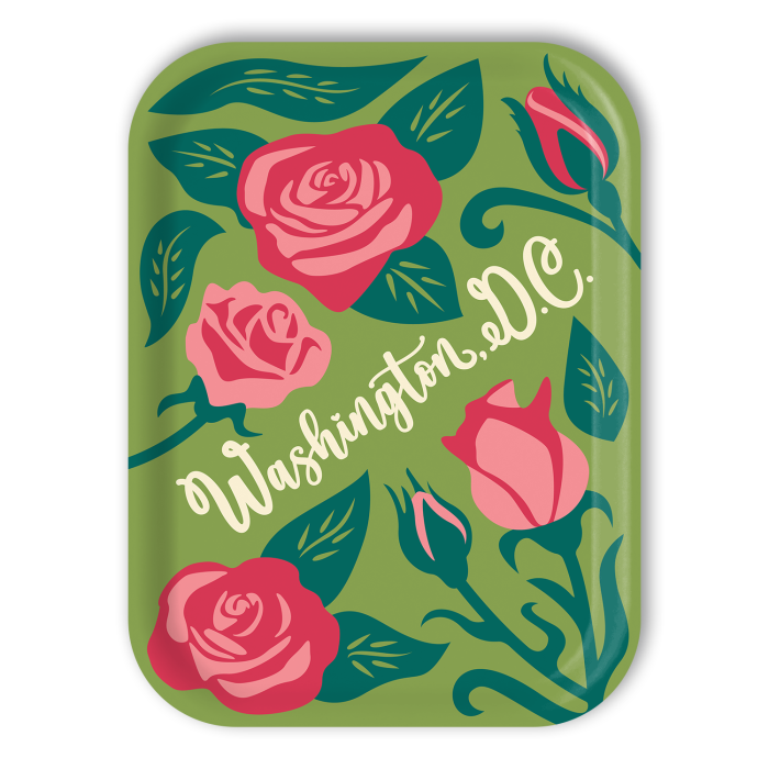 DC Roses birchwood decorative serving tray medium 11x8 inch by Ale Rodriguez-Gitler - Trays4Us