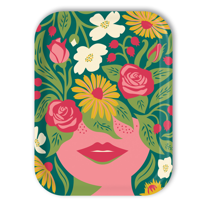 DMV Girl birchwood decorative serving tray medium 11x8 inch by Ale Rodriguez-Gitler - Trays4Us