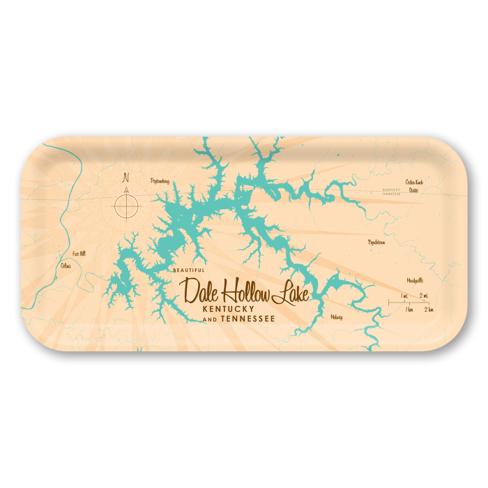 Dale Hollow Lake TN KY birchwood decorative serving tray Small 11x5 inch by Lakebound - Trays4Us