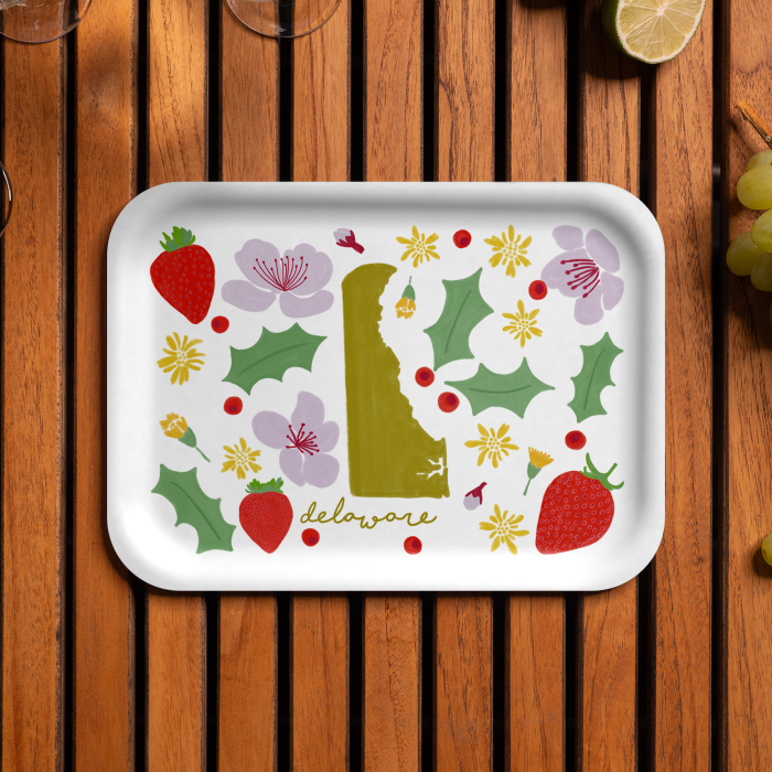 Delaware Fresh birchwood decorative serving tray medium 11x8 inch by Jennifer Smelker - Trays4Us