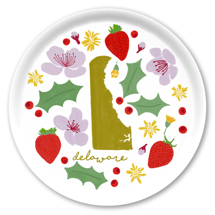 Delaware Fresh birchwood decorative serving tray round 15.7 inch by Jennifer Smelker - Trays4Us