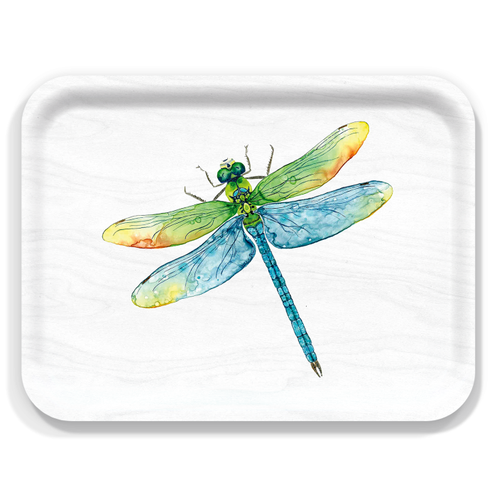 Dragonfly birchwood decorative serving tray large 16.5x12.5 inch by Valerie Paul - Trays4Us
