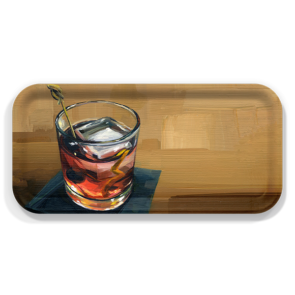 Drink birchwood decorative serving tray Small 11x5 inch by Alyssa Watters - Trays4Us