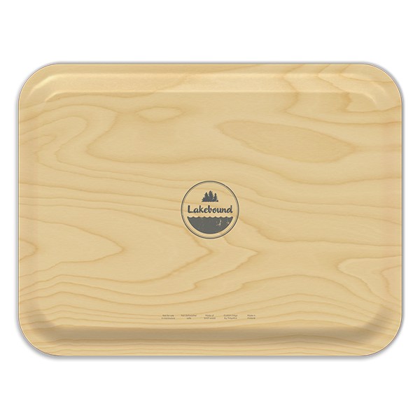 Eld Inlet WA birchwood decorative serving tray large 16.5x12.5 inch by Lakebound - Trays4Us