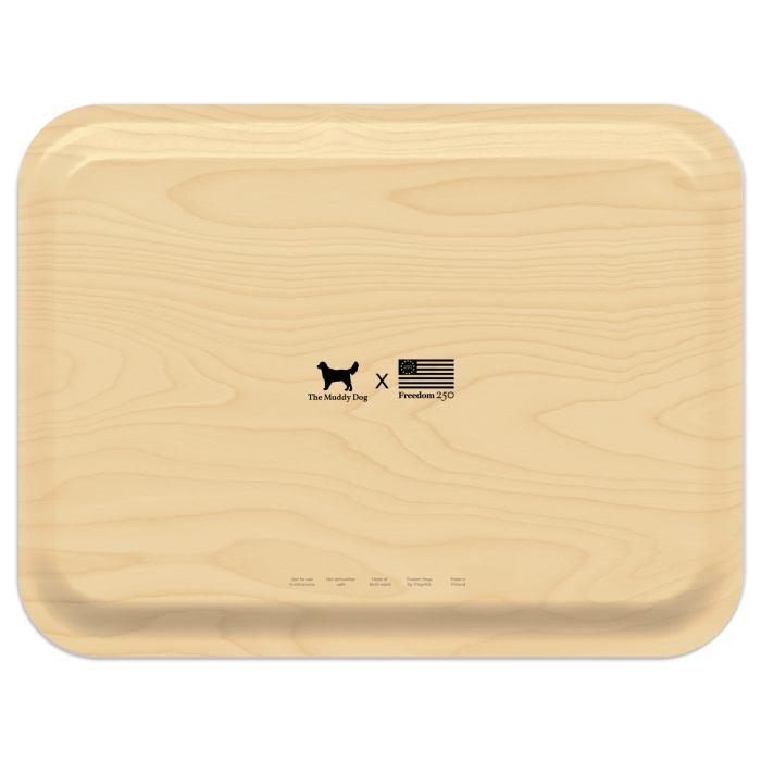 Freedom 250 Basket birchwood decorative serving tray large 16.5x12.5 inch by Muddy Dog - Trays4Us