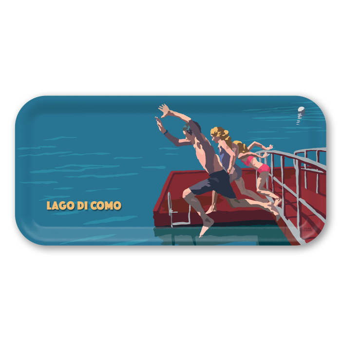 Go Jump  - Lago di Como birchwood decorative serving tray Small 11x5 inch by Alan Claude - Trays4Us