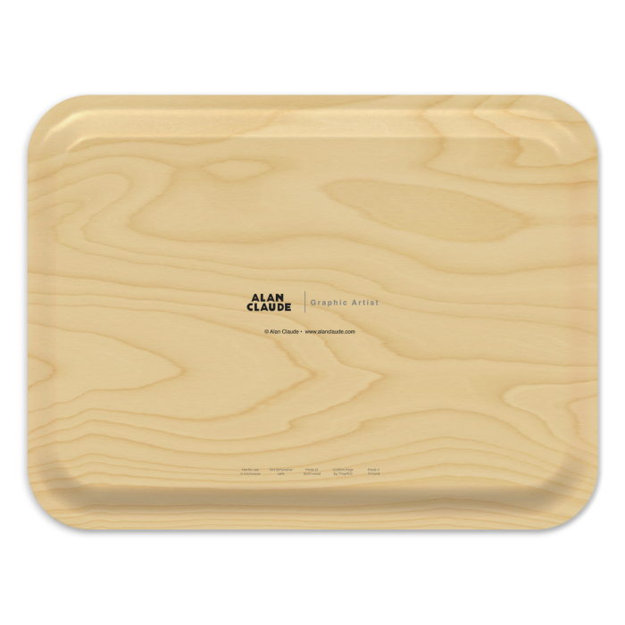 Good book on a snowy day (Landsscape) birchwood decorative serving tray large 16.5x12.5 inch by Alan Claude - Trays4Us