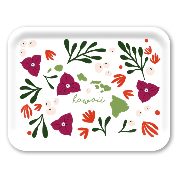 Hawaii Fresh birchwood decorative serving tray large 16.5x12.5 inch by Jennifer Smelker - Trays4Us