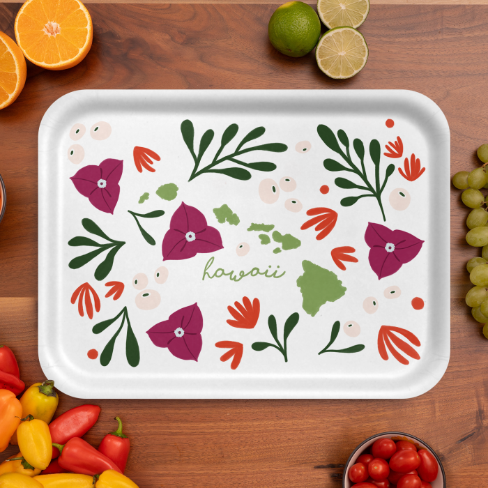 Hawaii Fresh birchwood decorative serving tray large 16.5x12.5 inch by Jennifer Smelker - Trays4Us