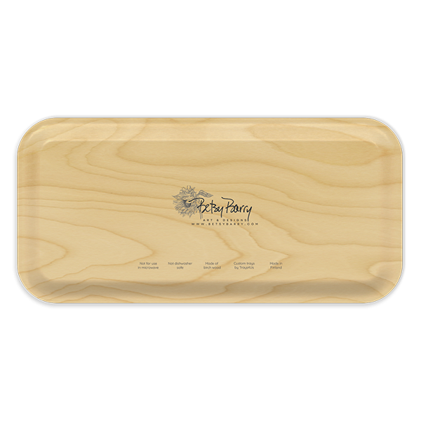 Hydrangea cluster birchwood decorative serving tray Small 11x5 inch by Betsy Barry - Trays4Us