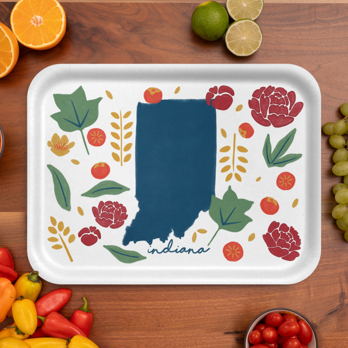 Indiana Fresh birchwood decorative serving tray large 16.5x12.5 inch by Jennifer Smelker - Trays4Us