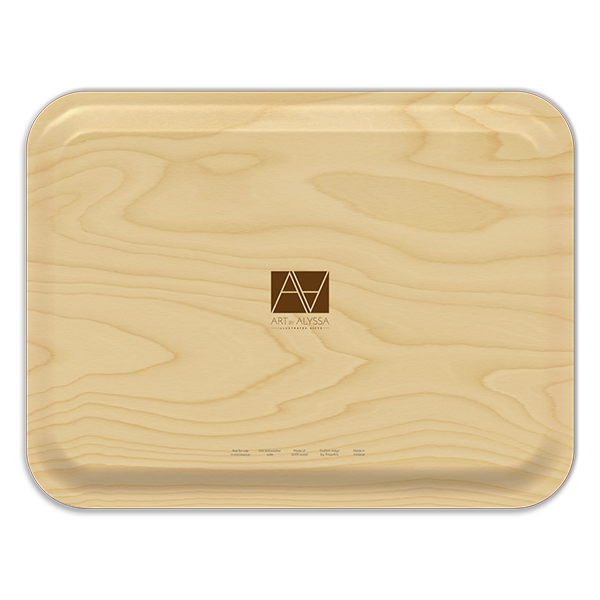 Joshua Tree birchwood decorative serving tray large 16.5x12.5 inch by Alyssa Watters - Trays4Us