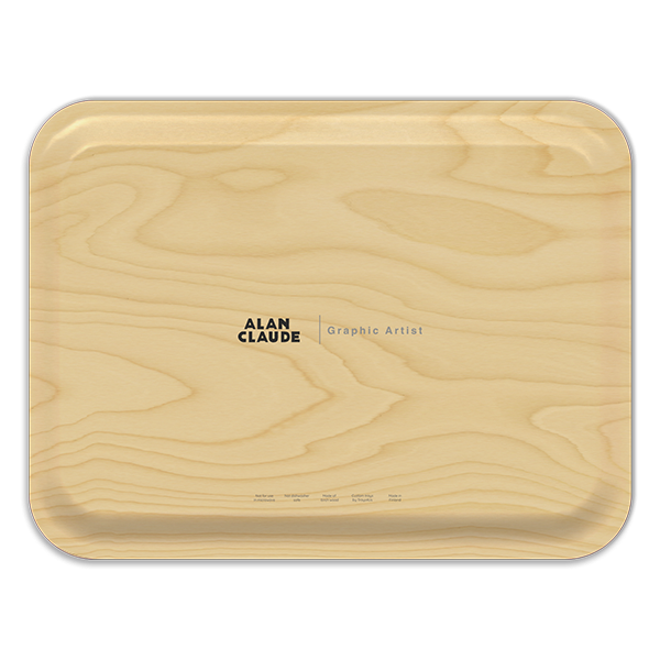 Kayaking birchwood decorative serving tray large 16.5x12.5 inch by Alan Claude - Trays4Us