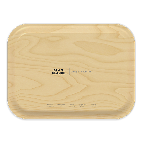 Kayaking birchwood decorative serving tray medium 11x8 inch by Alan Claude - Trays4Us
