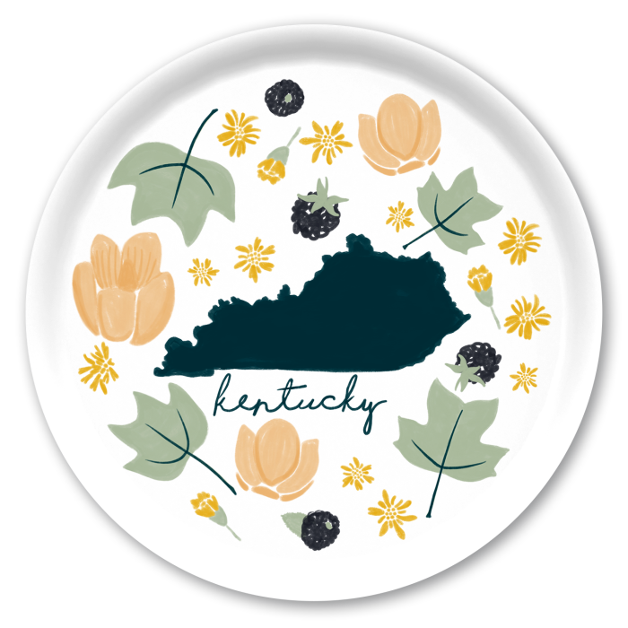 Kentucky Fresh birchwood decorative serving tray round 15.7 inch by Jennifer Smelker - Trays4Us