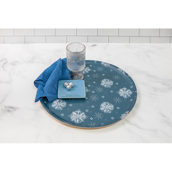 Lake Coeur d'Alene ID birchwood decorative serving tray round 15.7 inch by Lakebound - Trays4Us