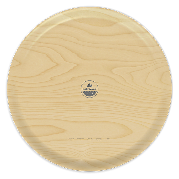 Lake Coeur d'Alene ID birchwood decorative serving tray round 15.7 inch by Lakebound - Trays4Us