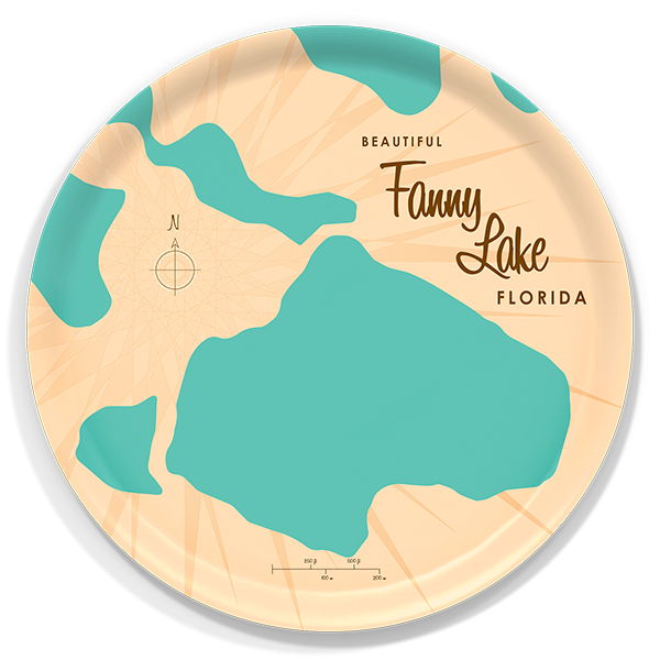 Lake Fanny FL birchwood decorative serving tray round 15.7 inch by Lakebound - Trays4Us