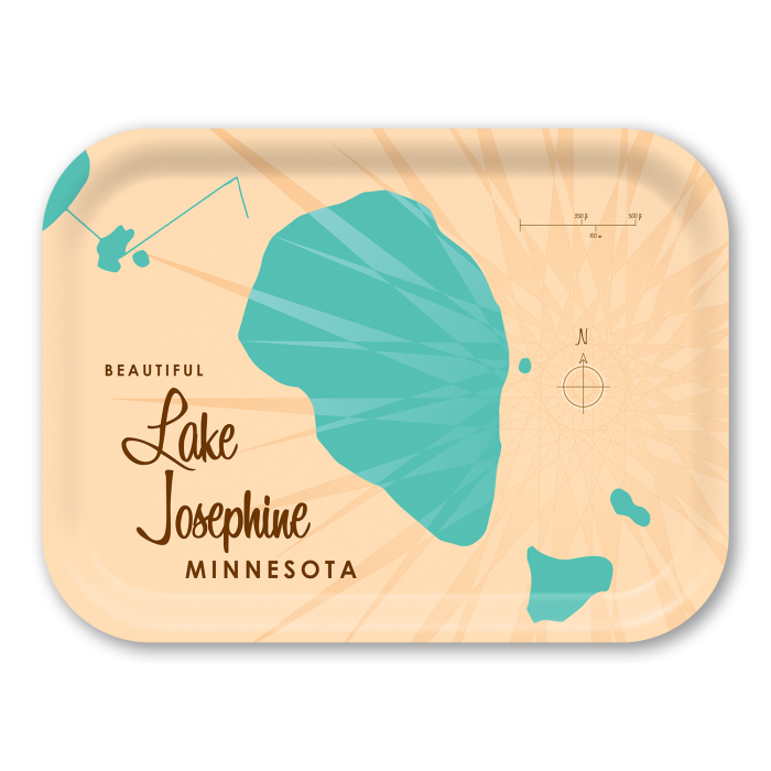 Lake Josephine MN birchwood decorative serving tray medium 11x8 inch by Lakebound - Trays4Us