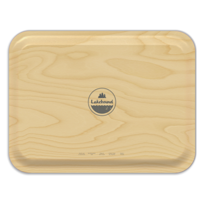 Lake Martin AL birchwood decorative serving tray large 16.5x12.5 inch by Lakebound - Trays4Us