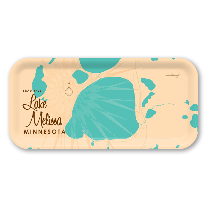 Lake Melissa MN birchwood decorative serving tray Small 11x5 inch by Lakebound - Trays4Us
