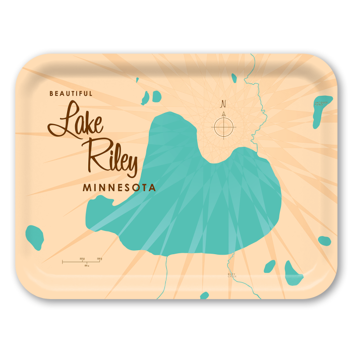 Lake Riley MN birchwood decorative serving tray large 16.5x12.5 inch by Lakebound - Trays4Us