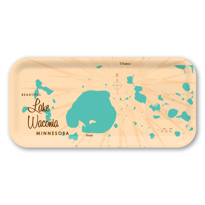 Lake Waconia MN birchwood decorative serving tray Small 11x5 inch by Lakebound - Trays4Us