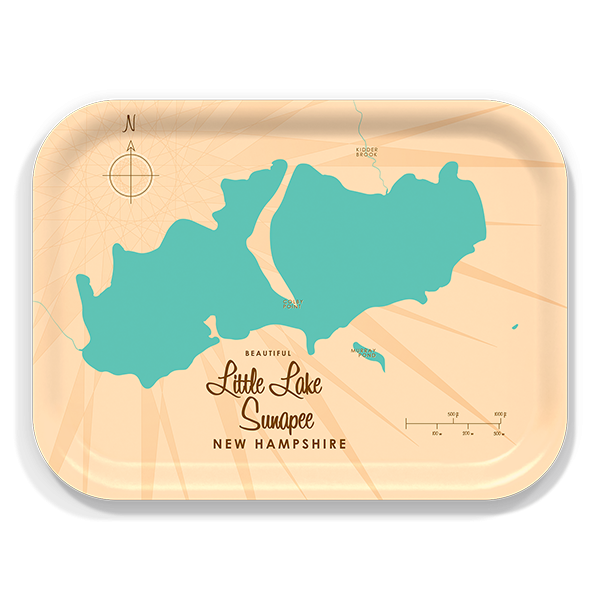 Little Lake Sunapee NH birchwood decorative serving tray medium 11x8 inch by Lakebound - Trays4Us
