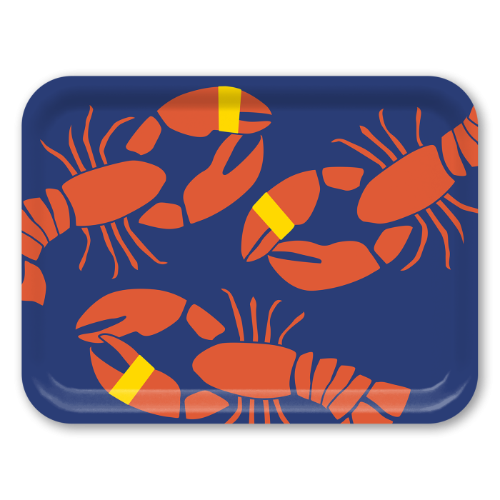 Lobster Bake birchwood decorative serving tray large 16.5x12.5 inch by Kate Nelligan - Trays4Us