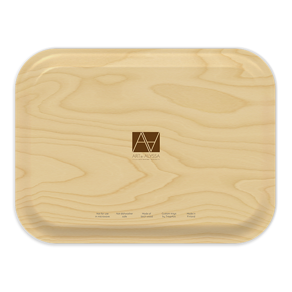 Loon Stretch birchwood decorative serving tray medium 11x8 inch by Alyssa Watters - Trays4Us