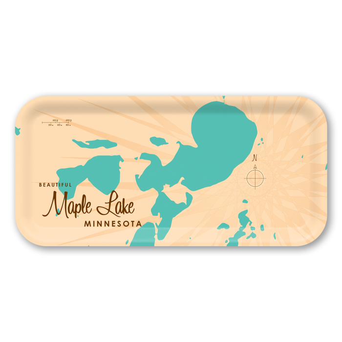 Maple Lake MN birchwood decorative serving tray Small 11x5 inch by Lakebound - Trays4Us