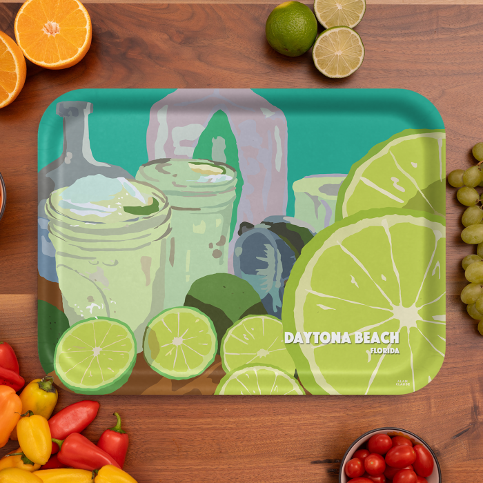 Margarita Time Name-drop birchwood decorative serving tray large 16.5x12.5 inch by Alan Claude - Trays4Us